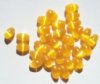 30 6x4mm Bright Yellow Fiber Optic Oval Beads